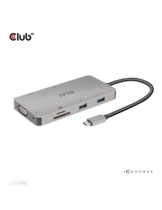 CLUB3D CSV-1594 replicatore di porte e docking station per laptop USB 3.2 Gen 1 (3.1 Gen 1) Type-C Nero, Grigio