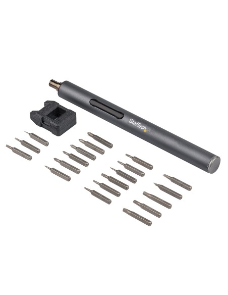 StarTech.com Set di cacciavite elettrico di precisione a 20 punte - Kit di cacciaviti a batteria portatile mini per riparazioni