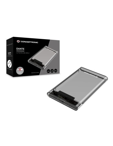 Conceptronic DANTE03T contenitore di unità di archiviazione Box esterno HDD SSD Trasparente 2.5"