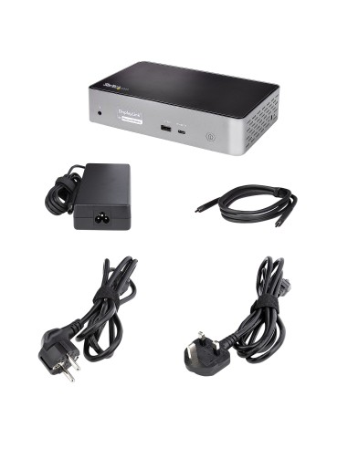 StarTech.com Docking Station USB C - Quad Monitor DisplayPort HDMI 4K 60Hz - Dock USB-C Multi HDMI DP, Power Delivery 100W -