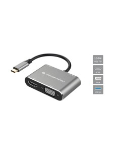 Conceptronic DONN16G replicatore di porte e docking station per laptop Cablato USB 3.2 Gen 1 (3.1 Gen 1) Type-C Nero, Argento