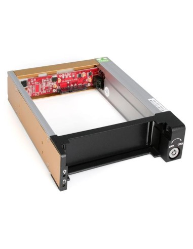 StarTech.com Cassetto rack portatile per disco rigido SATA da 5,25", robusto, in alluminio e di colore nero