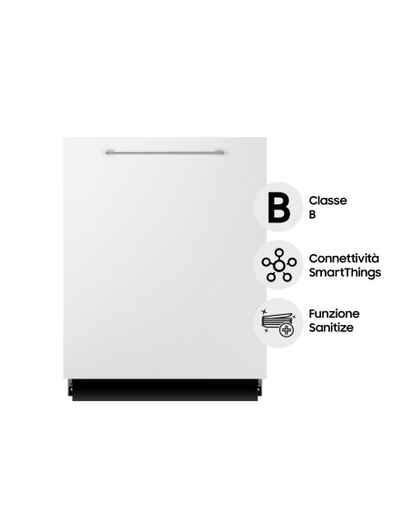 Samsung DW60A8070BB Lavastoviglie da incasso a scomparsa totale Serie 8500 14 coperti B Terzo cesto per posate