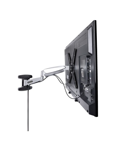StarTech.com Staffa per TV a parete, supporto per TV VESA orientabile per display da 23" a 55", Braccio per TV sottile con