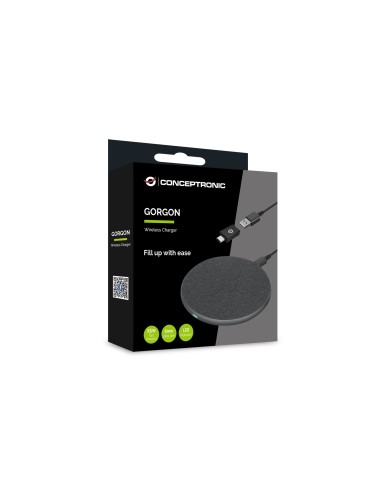 Conceptronic GORGON03G Caricabatterie per dispositivi mobili Auricolare, Smartphone Grigio USB Carica wireless Ricarica rapida