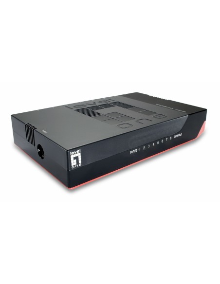 LevelOne GSW-0807 switch di rete Non gestito Gigabit Ethernet (10 100 1000) Nero, Rosso