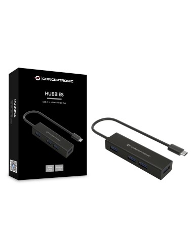 Conceptronic HUBBIES07B hub di interfaccia USB 3.2 Gen 1 (3.1 Gen 1) Type-C 5000 Mbit s Nero