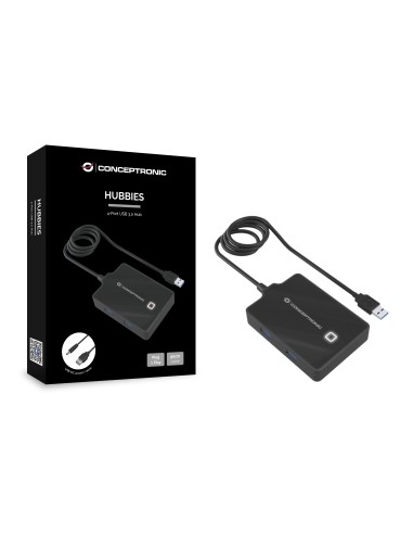 Conceptronic HUBBIES11B replicatore di porte e docking station per laptop USB 3.2 Gen 1 (3.1 Gen 1) Type-A Nero