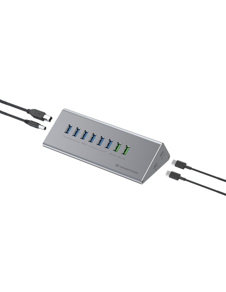Conceptronic HUBBIES18G hub di interfaccia USB 3.2 Gen 1 (3.1 Gen 1) Type-B 5000 Mbit s Grigio