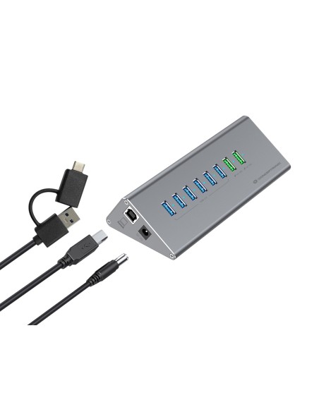 Conceptronic HUBBIES18G hub di interfaccia USB 3.2 Gen 1 (3.1 Gen 1) Type-B 5000 Mbit s Grigio