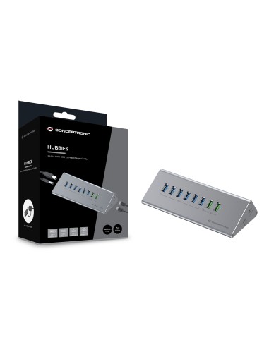Conceptronic HUBBIES18G hub di interfaccia USB 3.2 Gen 1 (3.1 Gen 1) Type-B 5000 Mbit s Grigio