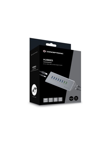 Conceptronic HUBBIES18G hub di interfaccia USB 3.2 Gen 1 (3.1 Gen 1) Type-B 5000 Mbit s Grigio