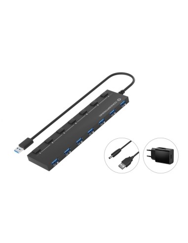 Conceptronic HUBBIES19BP hub di interfaccia USB 3.2 Gen 1 (3.1 Gen 1) Type-A 5000 Mbit s Nero