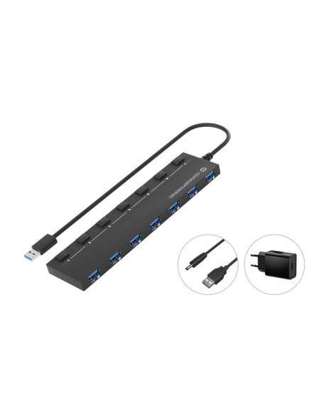 Conceptronic HUBBIES19BP hub di interfaccia USB 3.2 Gen 1 (3.1 Gen 1) Type-A 5000 Mbit s Nero