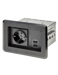 StarTech.com Scatola per presa di corrente singola per tavolo conferenze con 2 porte di ricarica USB