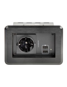 StarTech.com Scatola per presa di corrente singola per tavolo conferenze con 2 porte di ricarica USB 2
