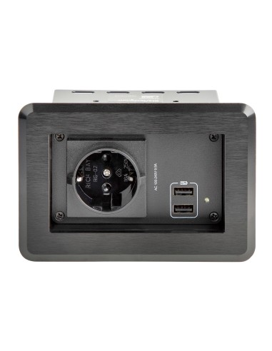 StarTech.com Scatola per presa di corrente singola per tavolo conferenze con 2 porte di ricarica USB