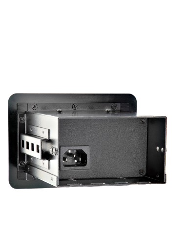 StarTech.com Scatola per presa di corrente singola per tavolo conferenze con 2 porte di ricarica USB