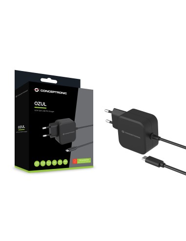Conceptronic OZUL04BE Caricabatterie per dispositivi mobili Universale Nero AC Interno