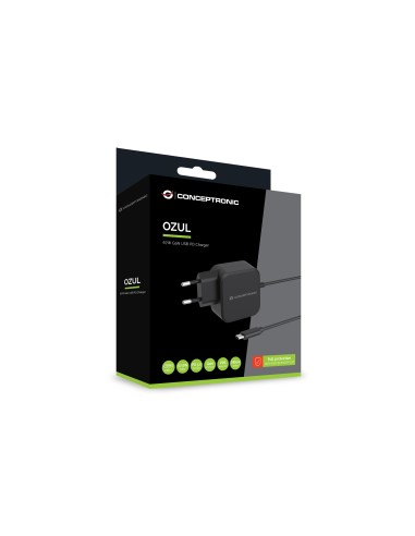 Conceptronic OZUL04BE Caricabatterie per dispositivi mobili Universale Nero AC Interno