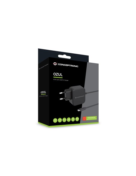 Conceptronic OZUL04BE Caricabatterie per dispositivi mobili Universale Nero AC Interno