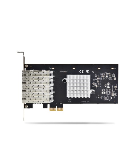 StarTech.com Scheda di Rete SFP GbE a 4 Porte, PCIe 2.1 x1, Intel I210-IS, Controller 1GbE, 1000BASE rame fibra ottica, NIC