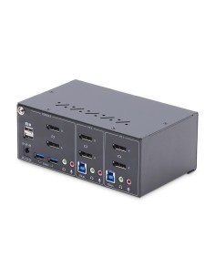 StarTech.com KVM Switch DisplayPort a 2 porte per doppio monitor DP, 4K 60Hz, 2 porte HID USB 2.0, Hub 2 porte USB 5Gbps, 2