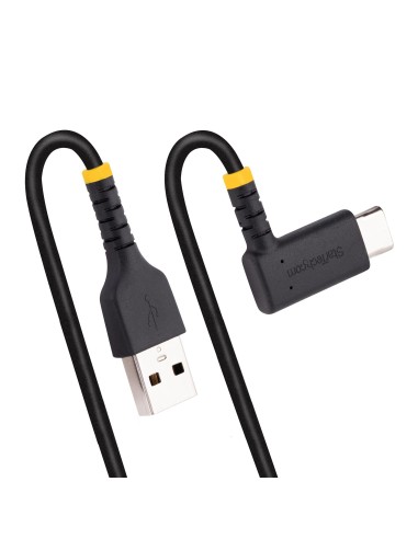StarTech.com Cavo da USB-A a USB-C a 90° da 15 cm - Cavetto di Ricarica Veloce USB Tipo C per uso intensivo - Cavo Dati da USB