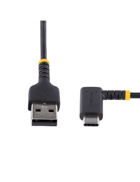 StarTech.com Cavo da USB-A a USB-C a 90° da 2m - Cavetto di Ricarica Veloce USB Tipo C per uso intensivo - Cavo Dati da USB 2.0