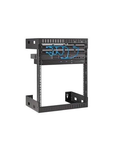 StarTech.com 12U 19" Rack di rete per montaggio a parete a 2 staffe - Rack a muro profondo 12" 30cm a telaio aperto. Rack per