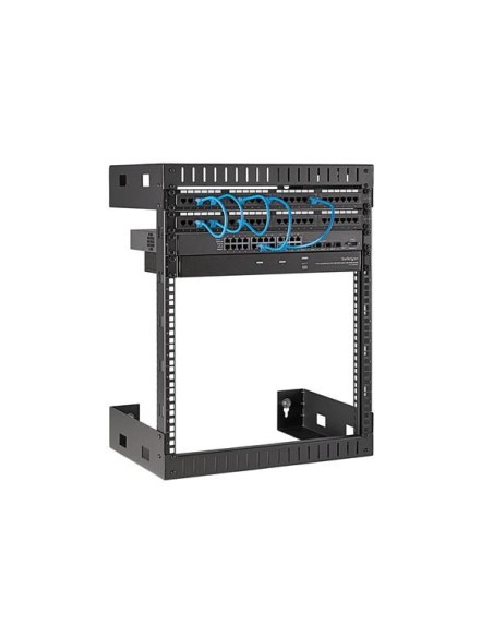 StarTech.com 12U 19" Rack di rete per montaggio a parete a 2 staffe - Rack a muro profondo 12" 30cm a telaio aperto. Rack per