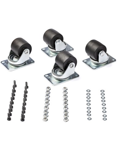 StarTech.com Ruote industriali per armadi server - Set di 4 kit di viti M6 per ruote da 2 pollici - Ruote girevoli di ricambio
