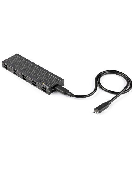 StarTech.com Enclosure USB-C a M.2 NVMe o M.2 SATA SSD 10Gbps - Case esterno portatile M.2 PCIe SATA NGFF SSD in alluminio -