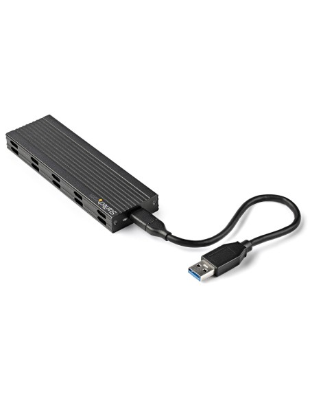 StarTech.com Enclosure USB-C a M.2 NVMe o M.2 SATA SSD 10Gbps - Case esterno portatile M.2 PCIe SATA NGFF SSD in alluminio -