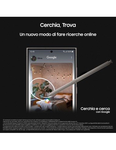 Samsung Galaxy S24 Ultra Smartphone AI, Display 6.8'' QHD+ Dynamic AMOLED 2X, Fotocamera 200MP, RAM 12GB, 256GB, 5.000 mAh,