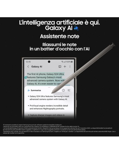 Samsung Galaxy S24 Ultra Smartphone AI, Display 6.8'' QHD+ Dynamic AMOLED 2X, Fotocamera 200MP, RAM 12GB, 1TB, 5.000 mAh,