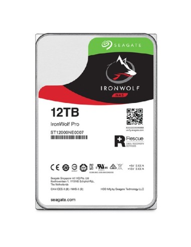 Seagate IronWolf Pro ST12000NT001 disco rigido interno 3.5" 12 TB Serial ATA III