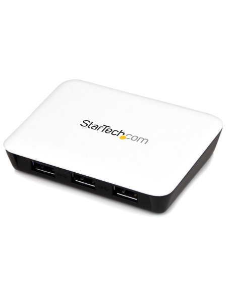StarTech.com Adattatore di rete NIC USB 3.0 a Ethernet Gigabit con 3 porte hub - Bianco