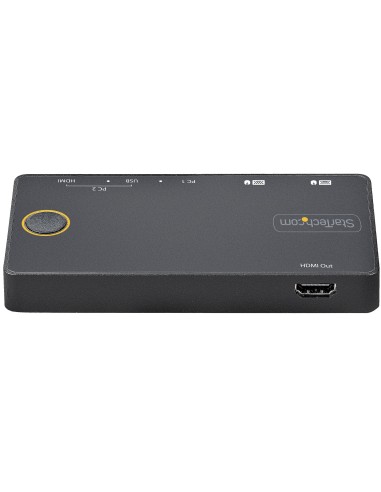 StarTech.com Switch KVM ibrido USB-A + HDMI e USB-C a 2 porte - Monitor singolo HDMI 2.0 4K 60Hz - Switch KVM compatto per