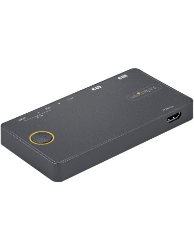 StarTech.com Switch KVM ibrido USB-A + HDMI e USB-C a 2 porte - Monitor singolo HDMI 2.0 4K 60Hz - Switch KVM compatto per