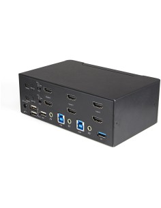 StarTech.com KVM Switch HDMI a 2 porte e doppio monitor 4K 60Hz Ultra HD HDR - Switch KVM per computer desktop HDMI 2.0 con 2 2