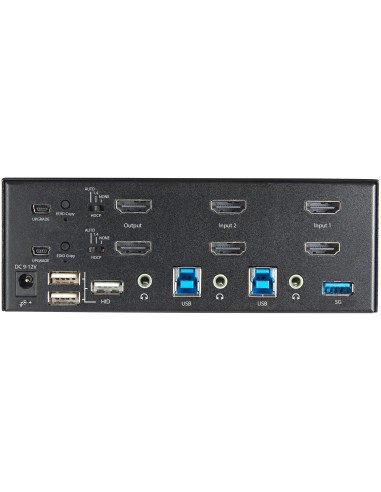 StarTech.com KVM Switch HDMI a 2 porte e doppio monitor 4K 60Hz Ultra HD HDR - Switch KVM per computer desktop HDMI 2.0 con 2