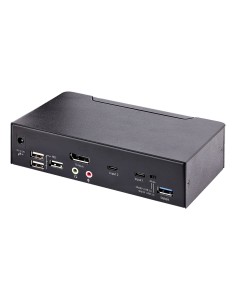 StarTech.com Switch KVM USB C, KVM DisplayPort a 2 porte con video HDR 4K 60Hz UHD, Audio da 3,5 mm, Hub USB con 4x USB HID e 2