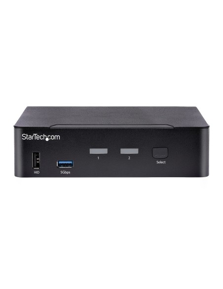 StarTech.com Switch KVM USB C, KVM DisplayPort a 2 porte con video HDR 4K 60Hz UHD, Audio da 3,5 mm, Hub USB con 4x USB HID e