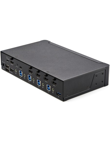 StarTech.com KVM Switch HDMI a 4 porte - Monitor singolo 4K 60Hz Ultra HD HDR - Switch KVM HDMI 2.0 per PC con 2 porte USB 3.0