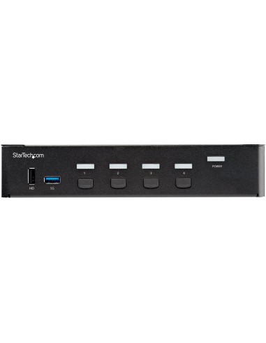 StarTech.com KVM Switch HDMI a 4 porte - Monitor singolo 4K 60Hz Ultra HD HDR - Switch KVM HDMI 2.0 per PC con 2 porte USB 3.0