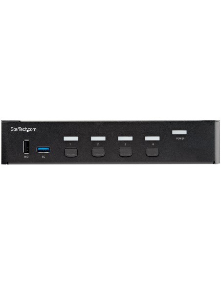 StarTech.com KVM Switch HDMI a 4 porte - Monitor singolo 4K 60Hz Ultra HD HDR - Switch KVM HDMI 2.0 per PC con 2 porte USB 3.0