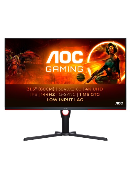 AOC G3 U32G3X LED display 80 cm (31.5") 3840 x 2160 Pixel 4K Ultra HD Nero, Rosso