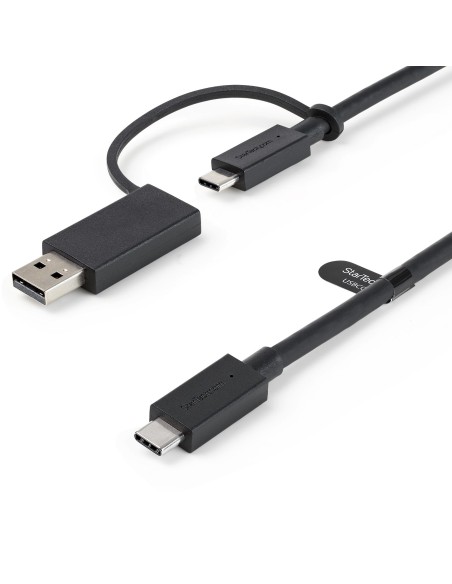 StarTech.com Cavo USB-C da 1 m con adattatore Dongle USB-A - Cavo ibrido 2-in-1 USB tipo C con USB-A - Da USB-C a USB-C