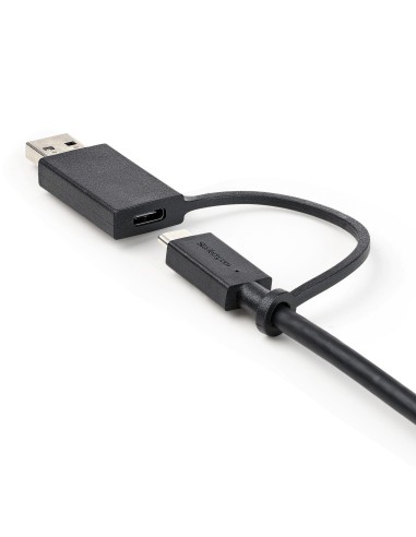 StarTech.com Cavo USB-C da 1 m con adattatore Dongle USB-A - Cavo ibrido 2-in-1 USB tipo C con USB-A - Da USB-C a USB-C